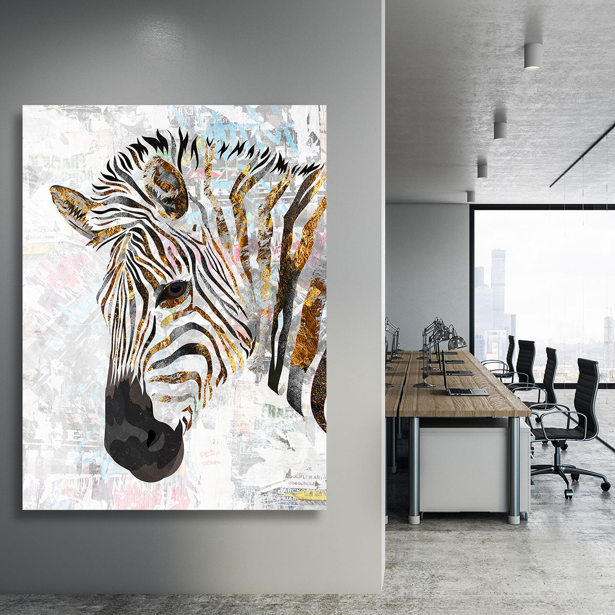 Grunge gold zebra Canvas Print or Poster - 1x - 3