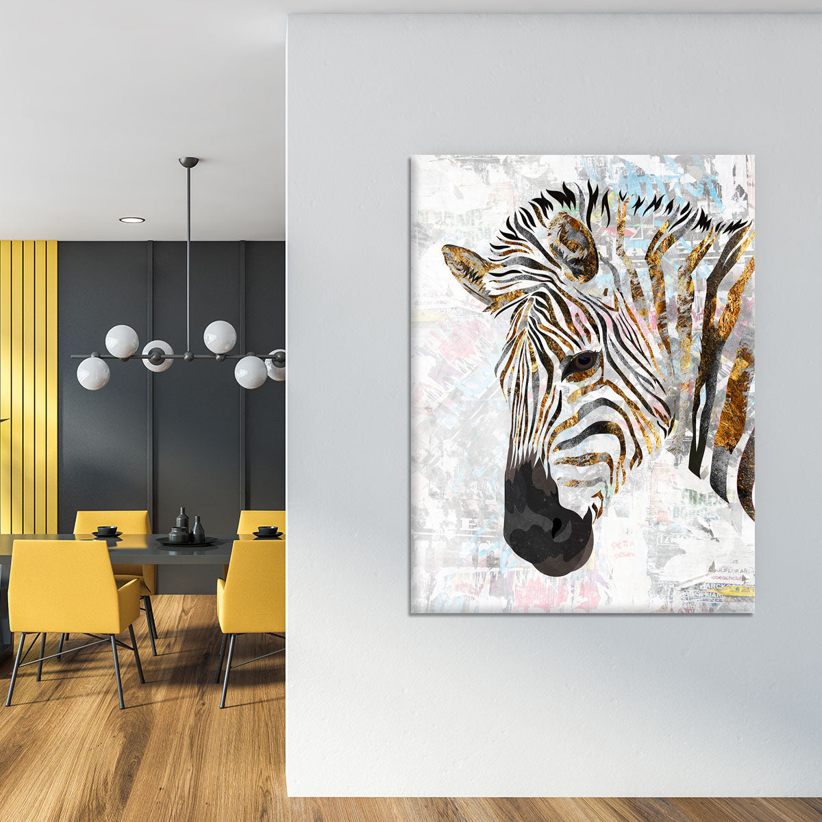 Grunge gold zebra Canvas Print or Poster - 1x - 4