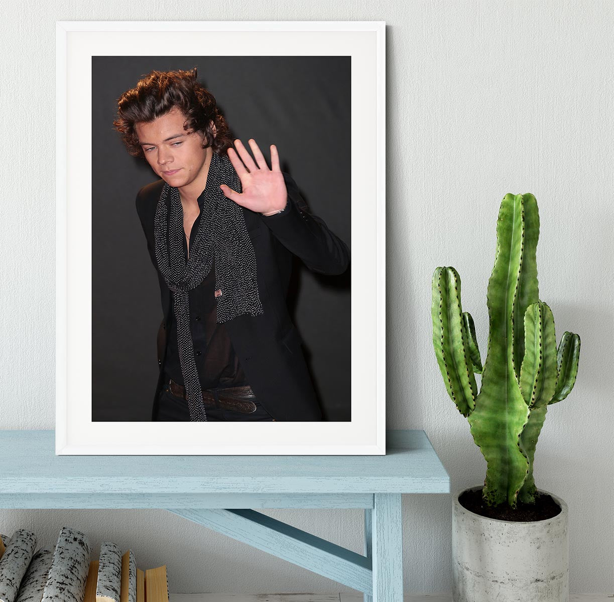 Harry Styles waves at the British Fashion Awards Framed Print - Canvas Art Rocks - 5