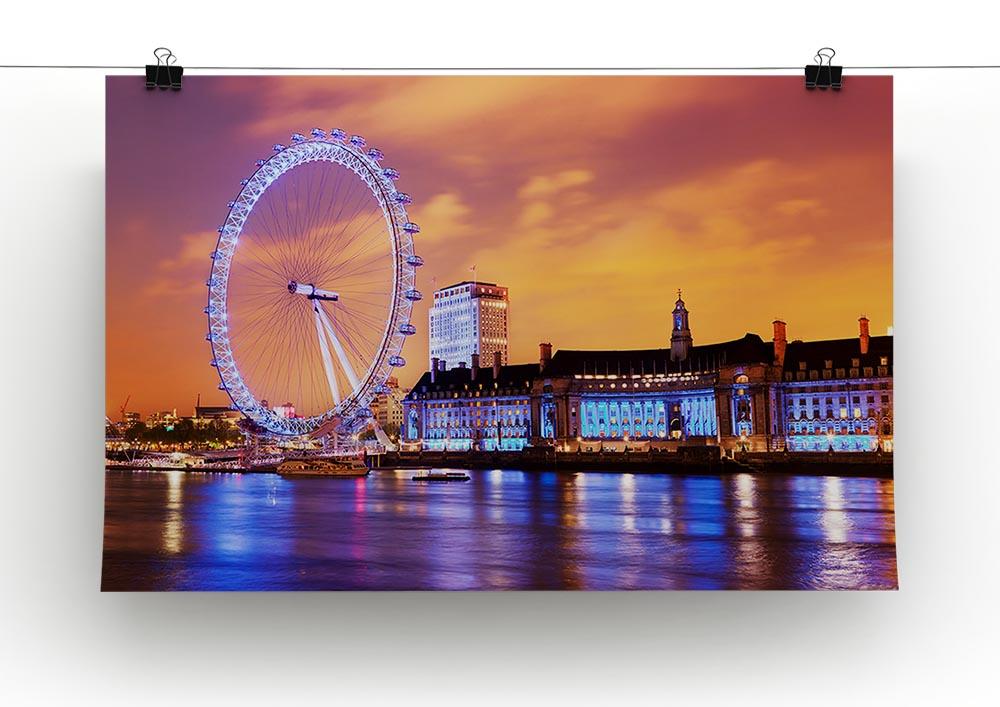 Ilumination of the London Eye Poster - Unframed