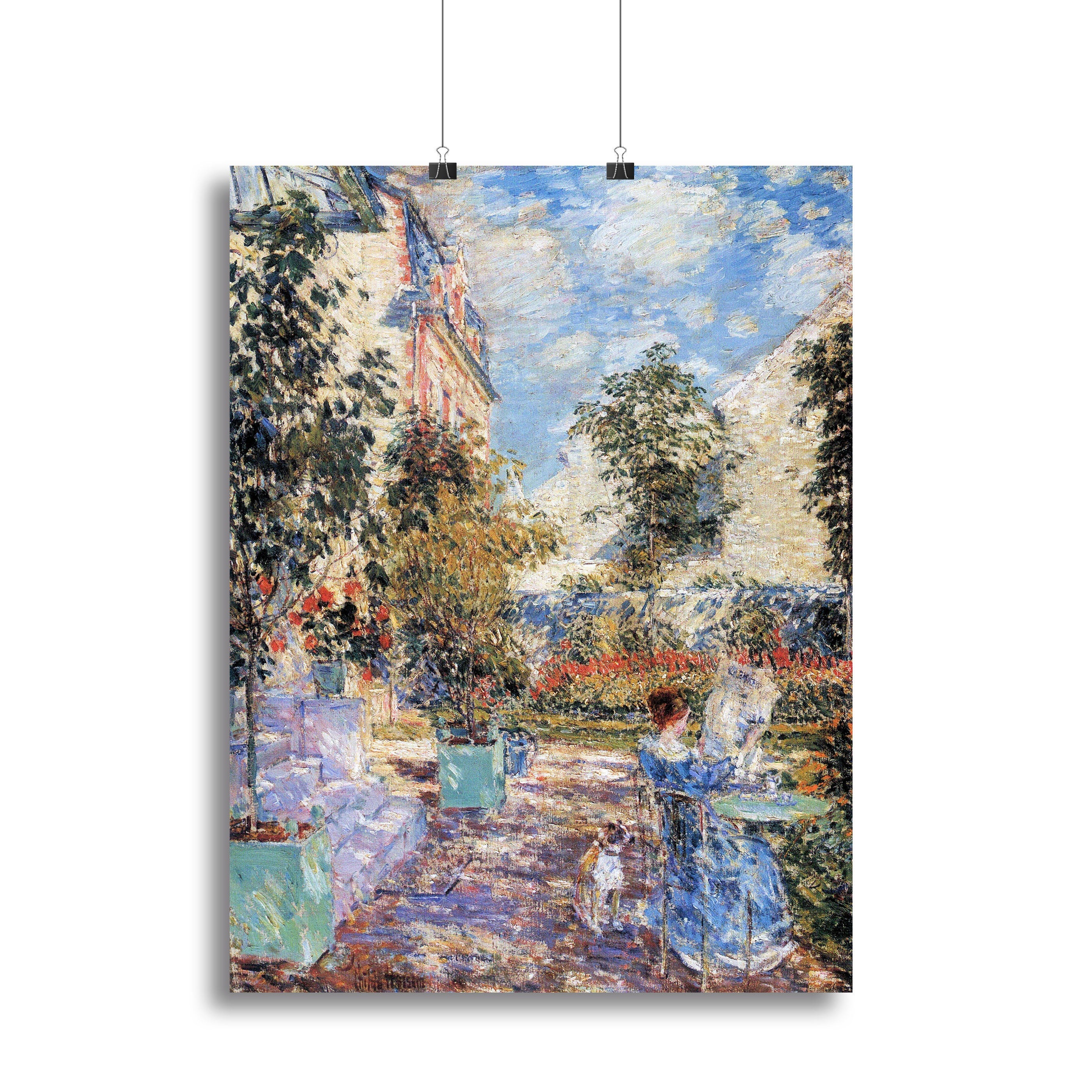 In a French garden by Hassam Poster - Unframed