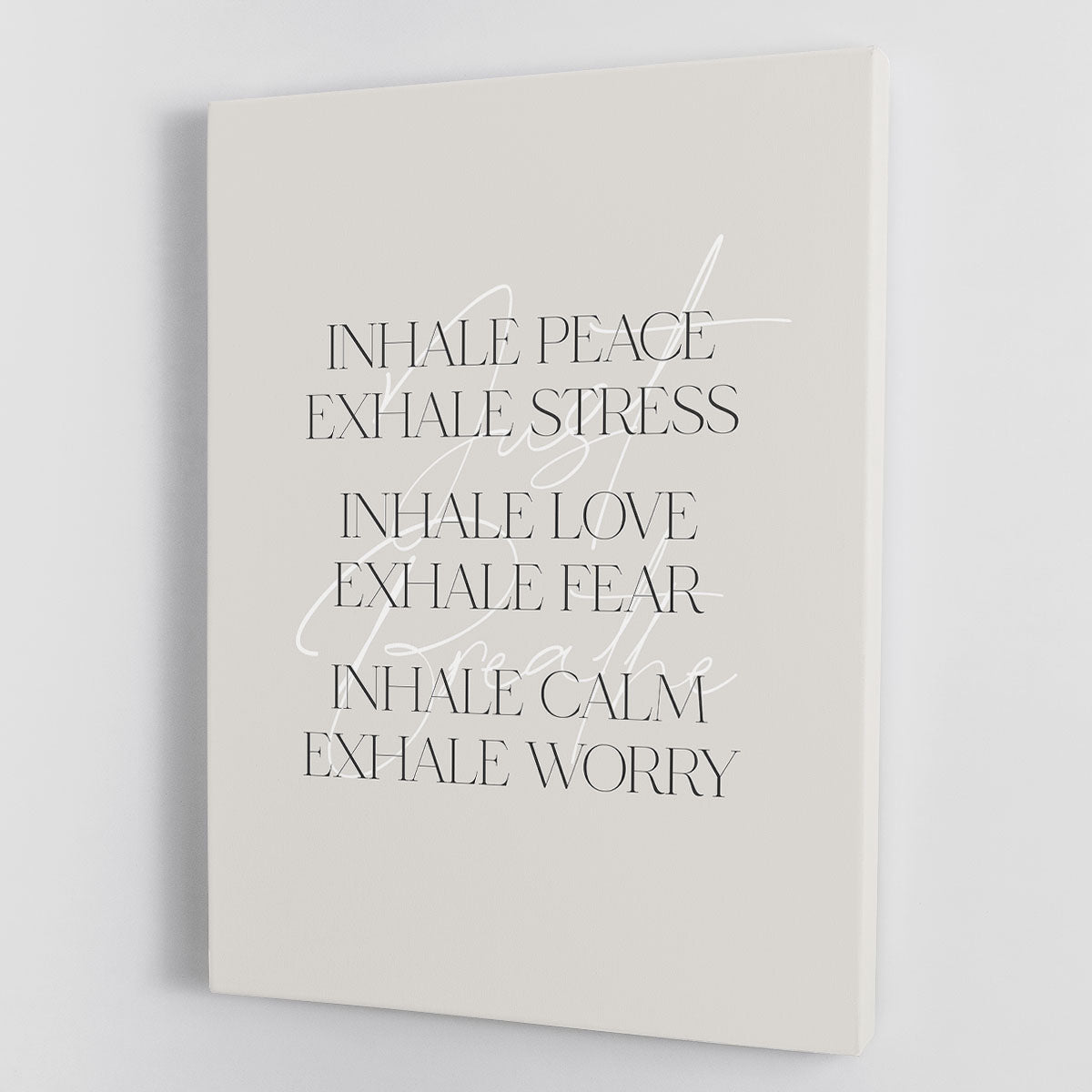 Inhale Peace Exhale Stress Canvas Print or Poster - Canvas Art Rocks - 1