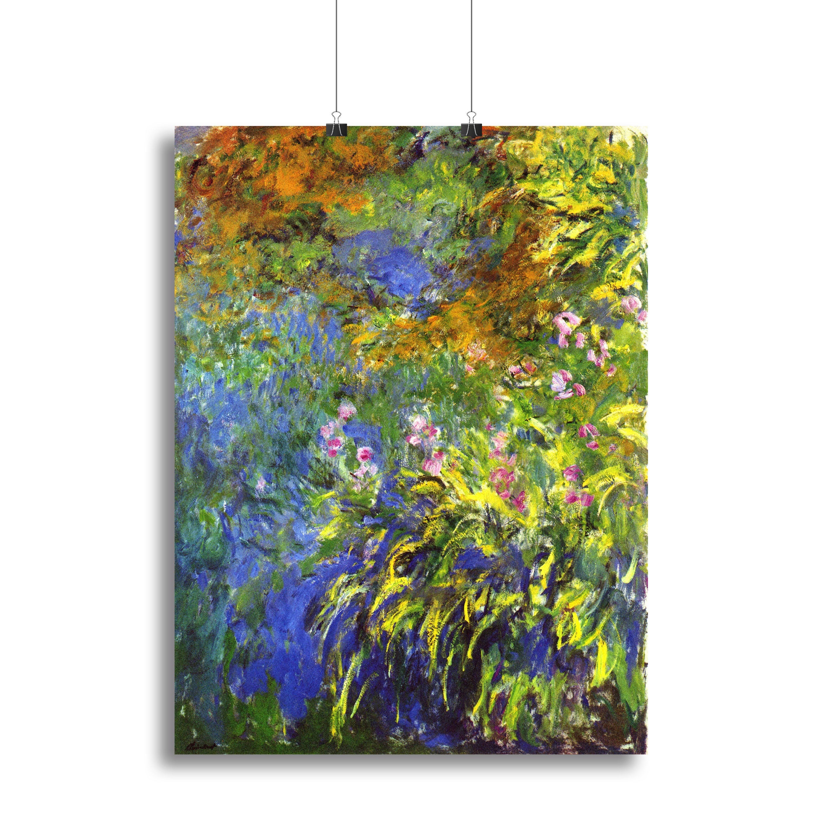 Iris at the sea rose pond 2 by Monet Poster - Unframed