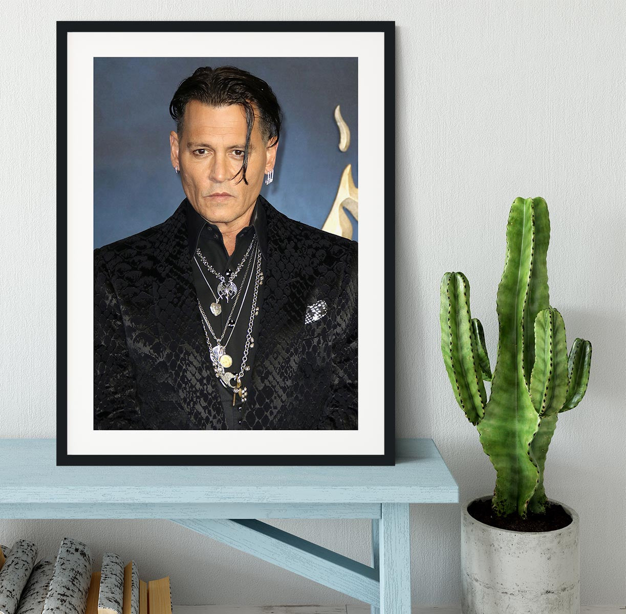 Johnny Depp at a premiere in 2018 Framed Print - Canvas Art Rocks - 1