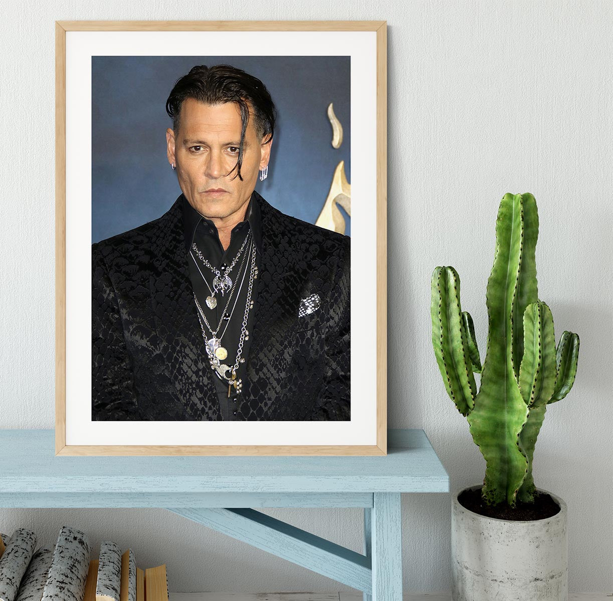 Johnny Depp at a premiere in 2018 Framed Print - Canvas Art Rocks - 3