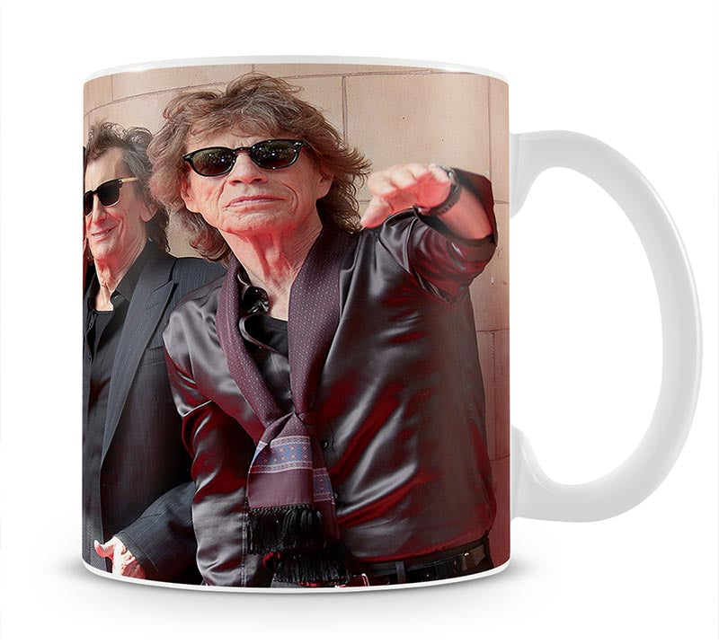 Keith Richards Ronnie Wood and Mick Jagger Hackney Diamonds launch event Mug - Canvas Art Rocks - 1
