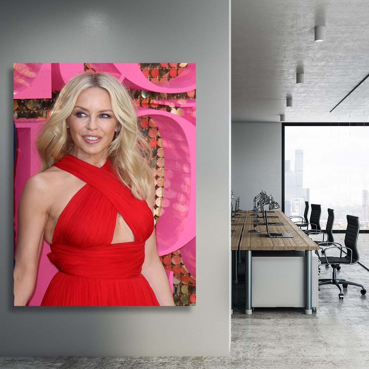 Kylie Minogue in red Canvas Print or Poster - Canvas Art Rocks - 3