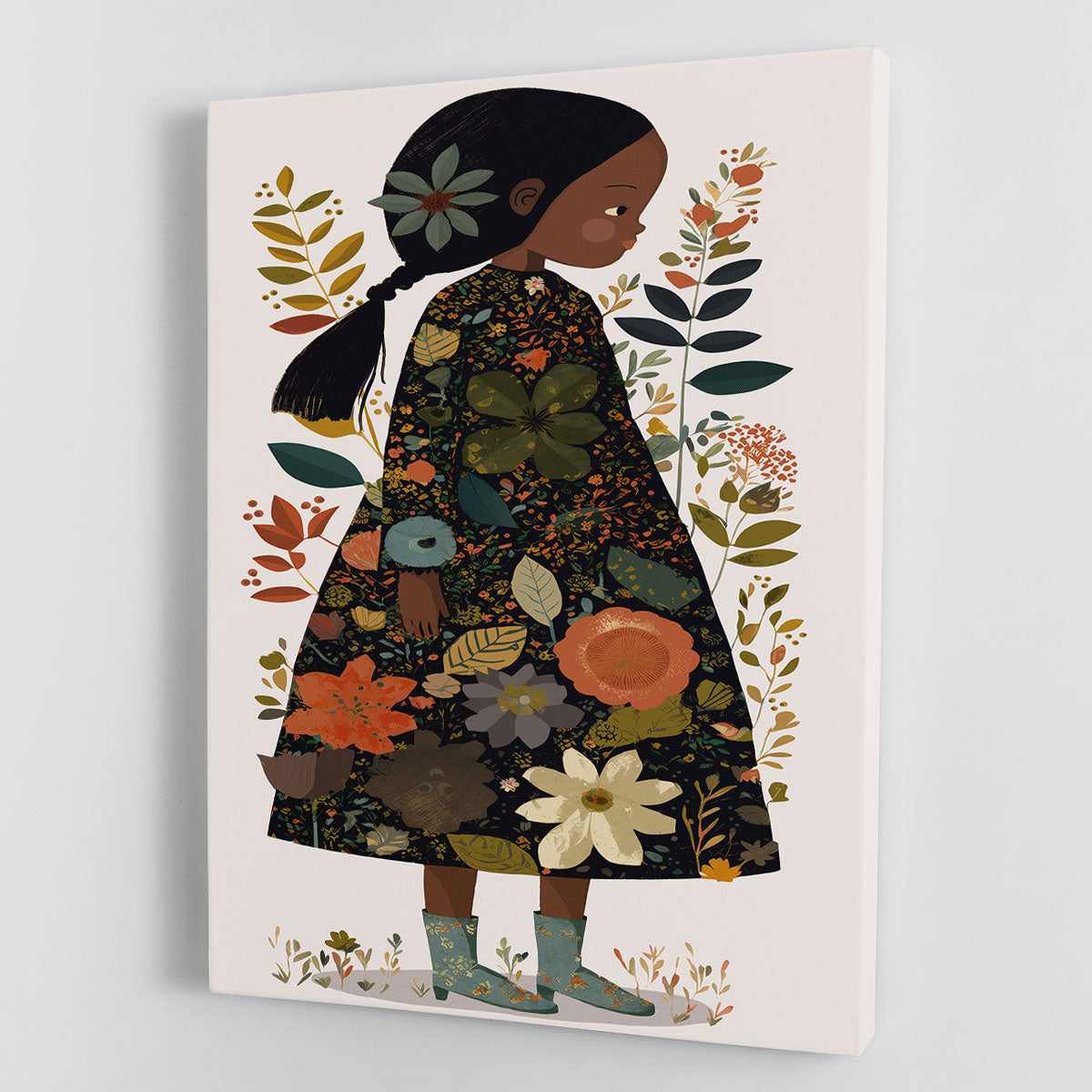 Little Flower Girl Canvas Print or Poster - 1x - 1