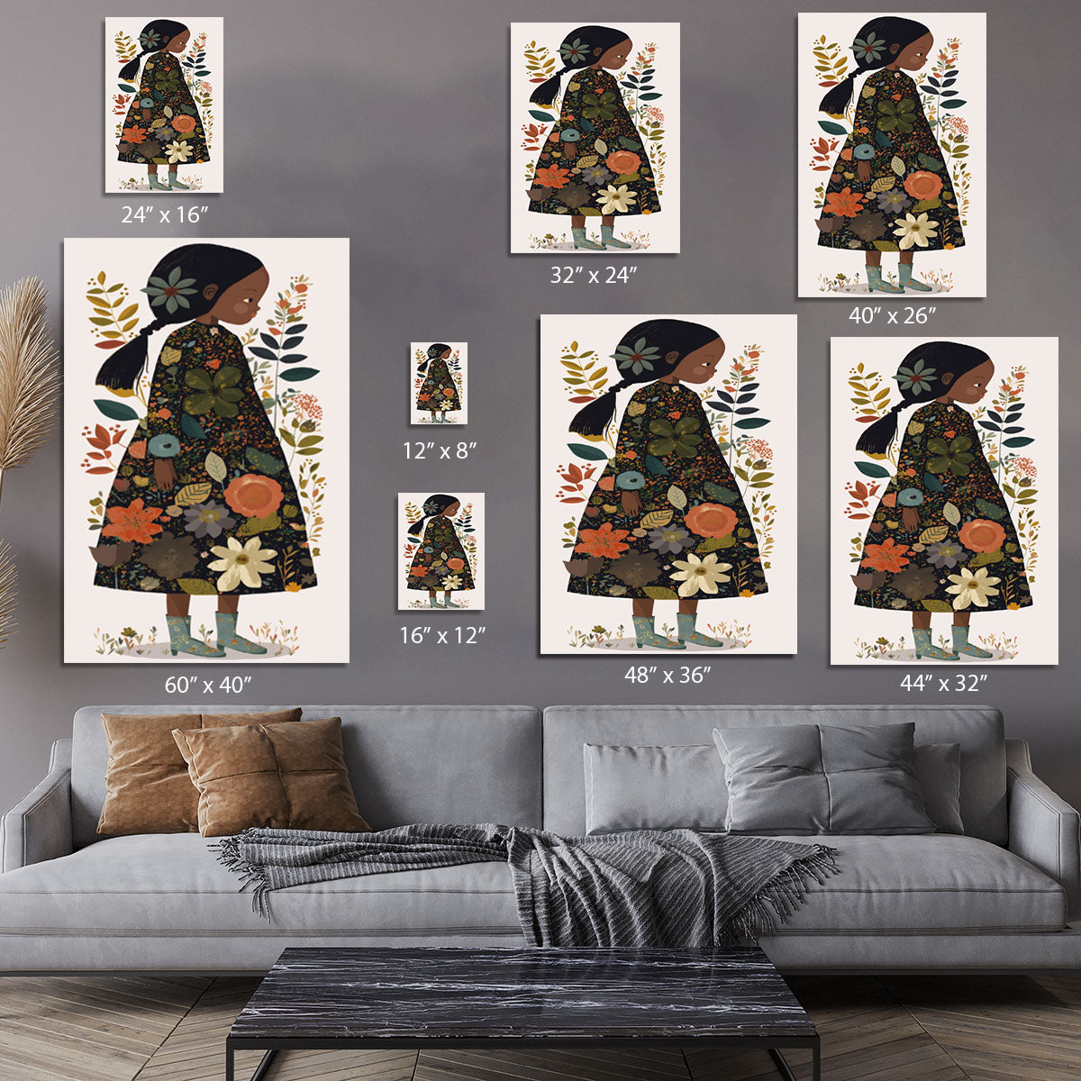 Little Flower Girl Canvas Print or Poster - 1x - 7