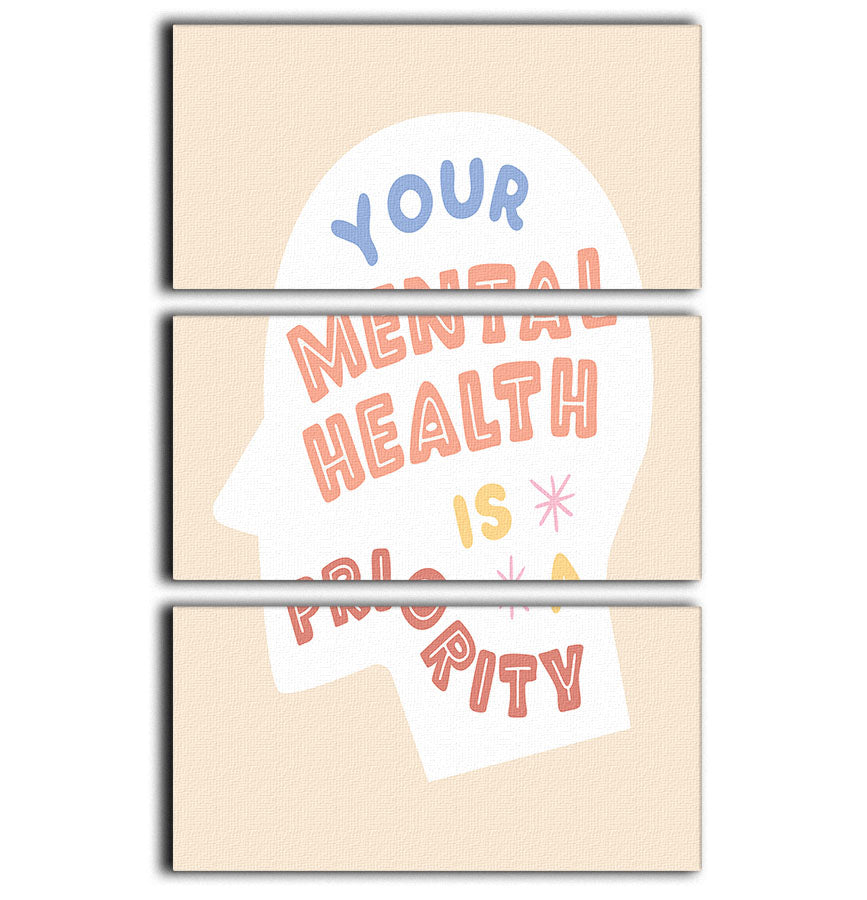Mental health priority 3 Split Panel Canvas Print - Canvas Art Rocks - 1