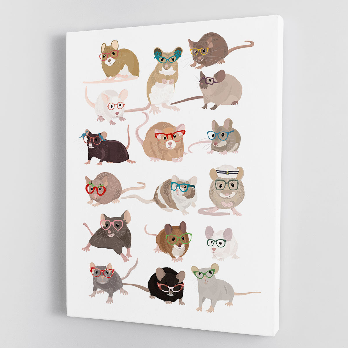 Mice In Glasses Canvas Print or Poster - 1x - 1