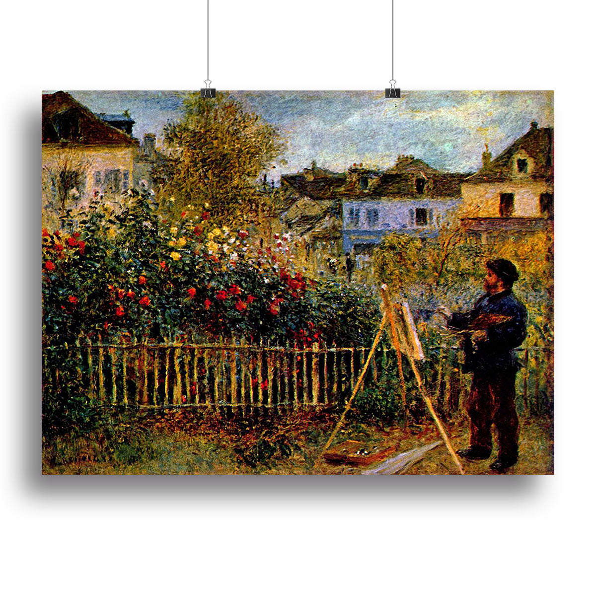 Monet painting in his garden in Argenteuil Poster - Unframed