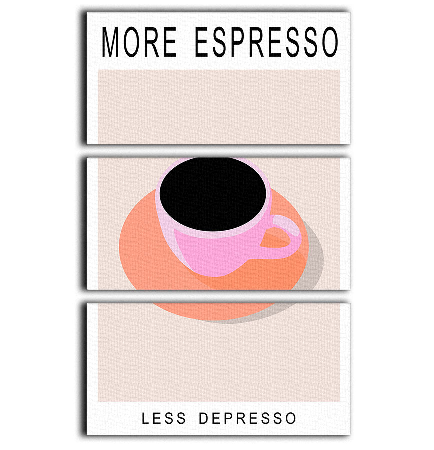 More Espresso Less Depresso 3 Split Panel Canvas Print - Canvas Art Rocks - 1