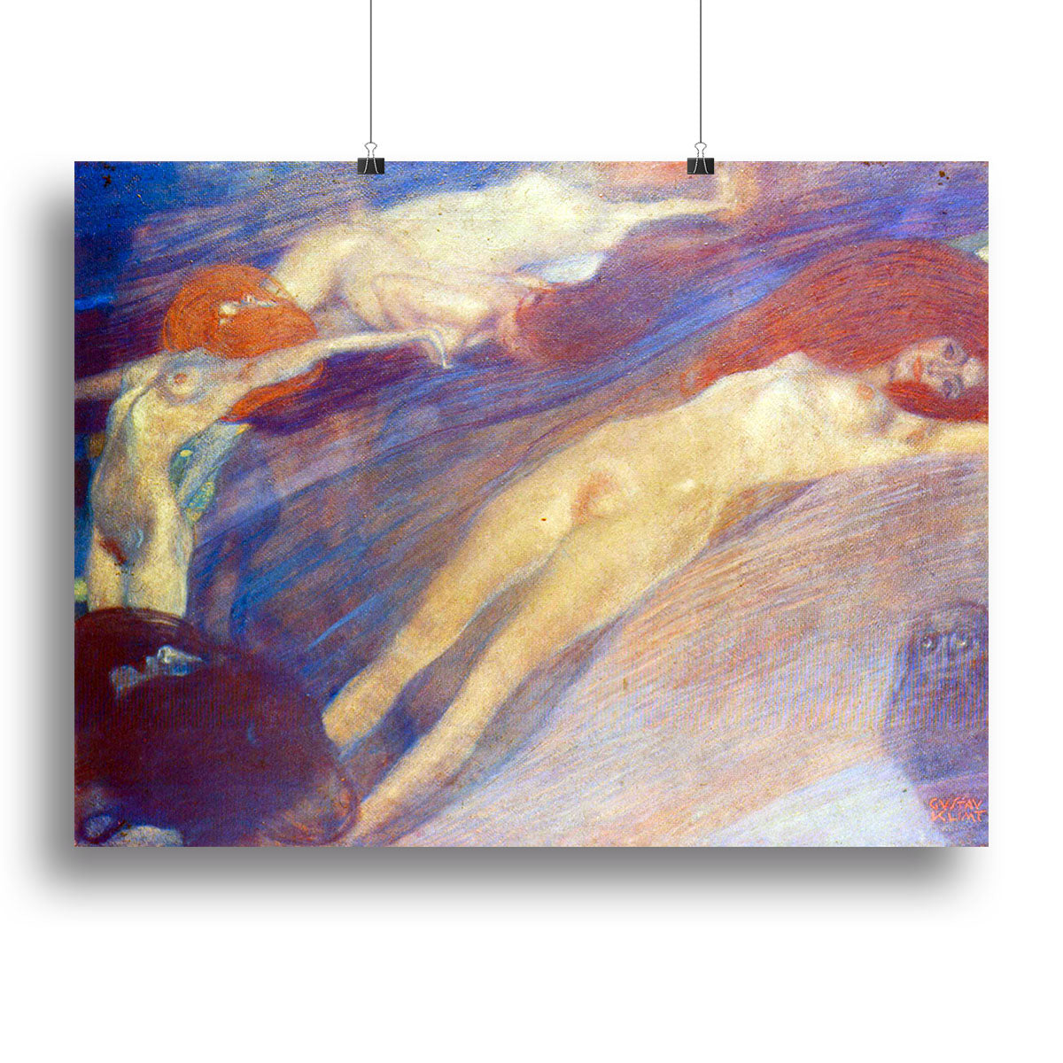 Moving water by Klimt Poster - Unframed