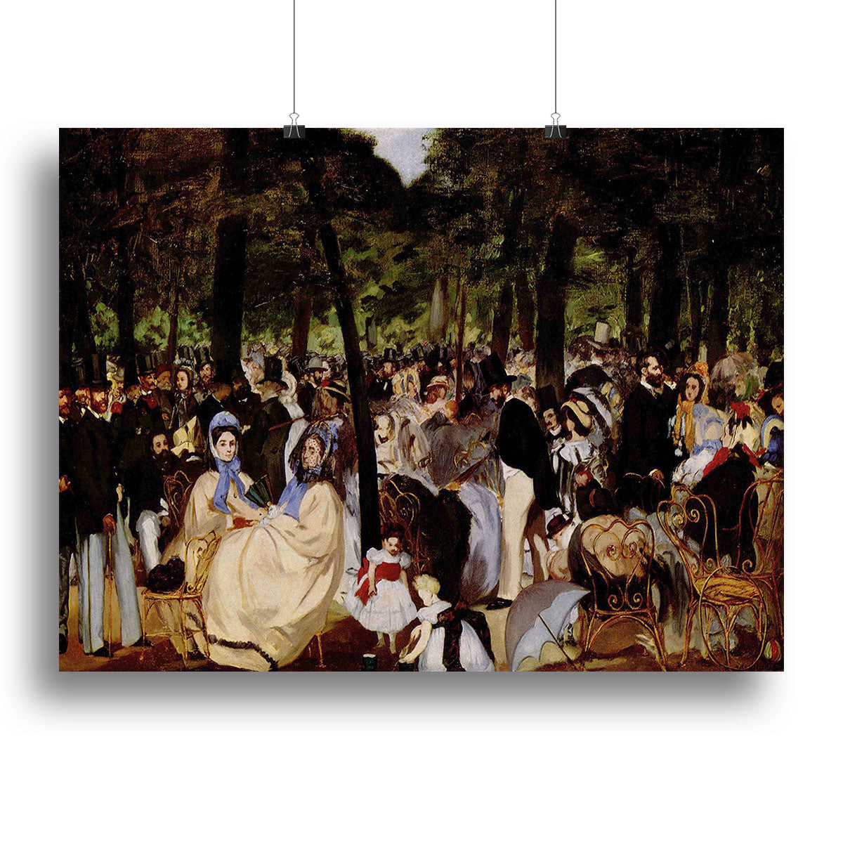Music in Tuilerie Garden by Manet Poster - Unframed
