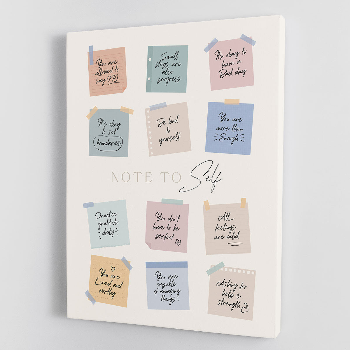 Note To Self Canvas Print or Poster - Canvas Art Rocks - 1