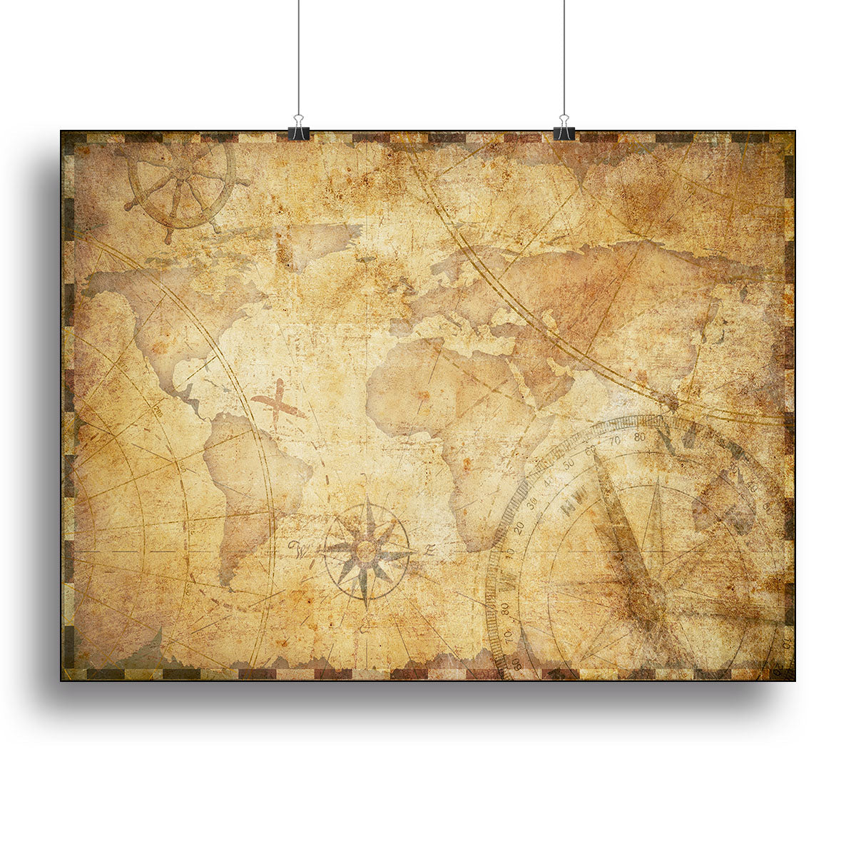 old nautical treasure map illustration Poster - Unframed