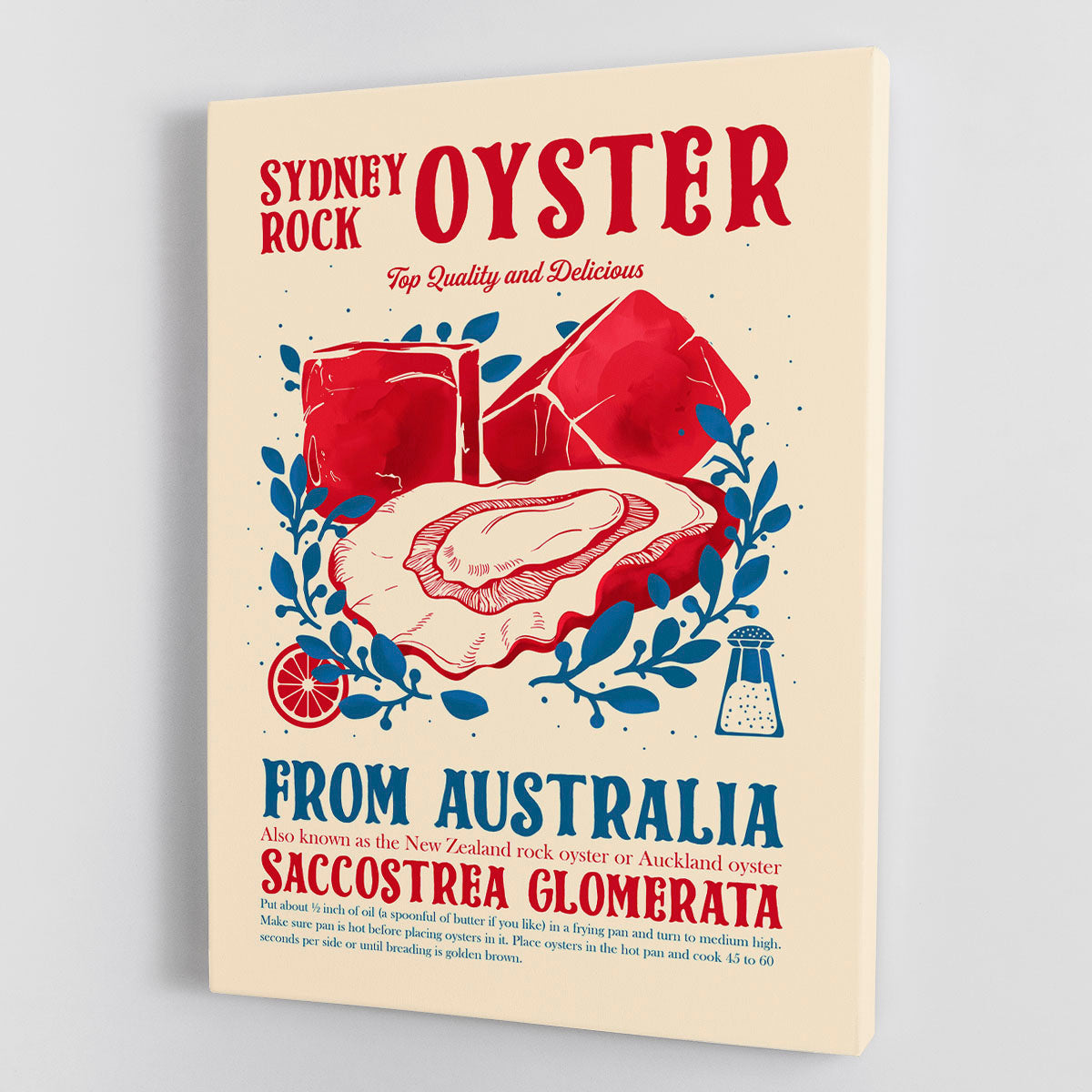 Oyster kitchen decor Canvas Print or Poster - Canvas Art Rocks - 1