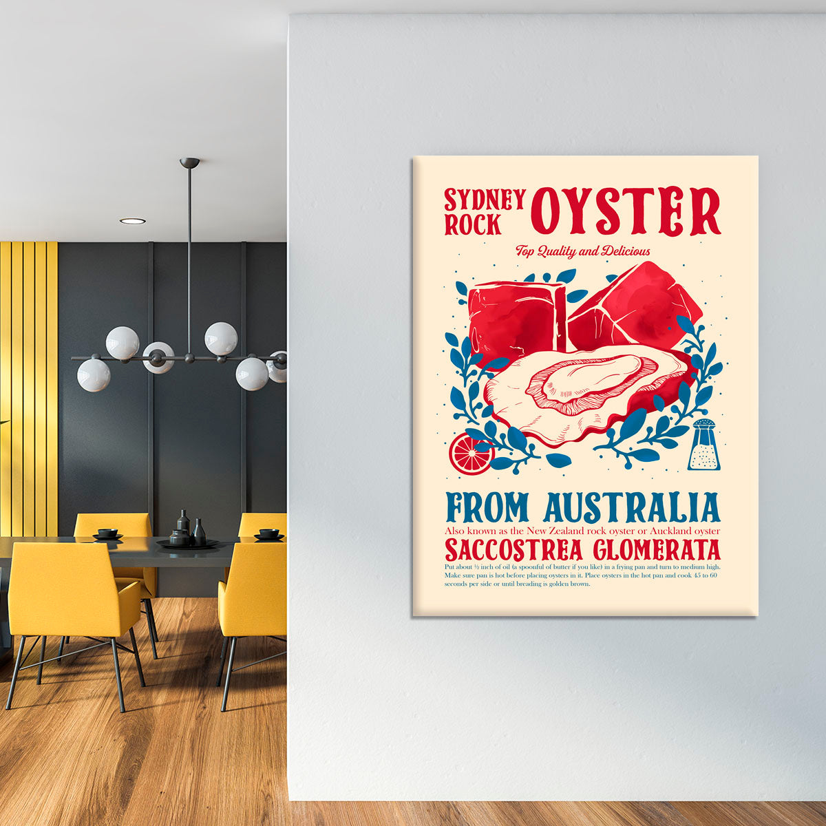 Oyster kitchen decor Canvas Print or Poster - Canvas Art Rocks - 4