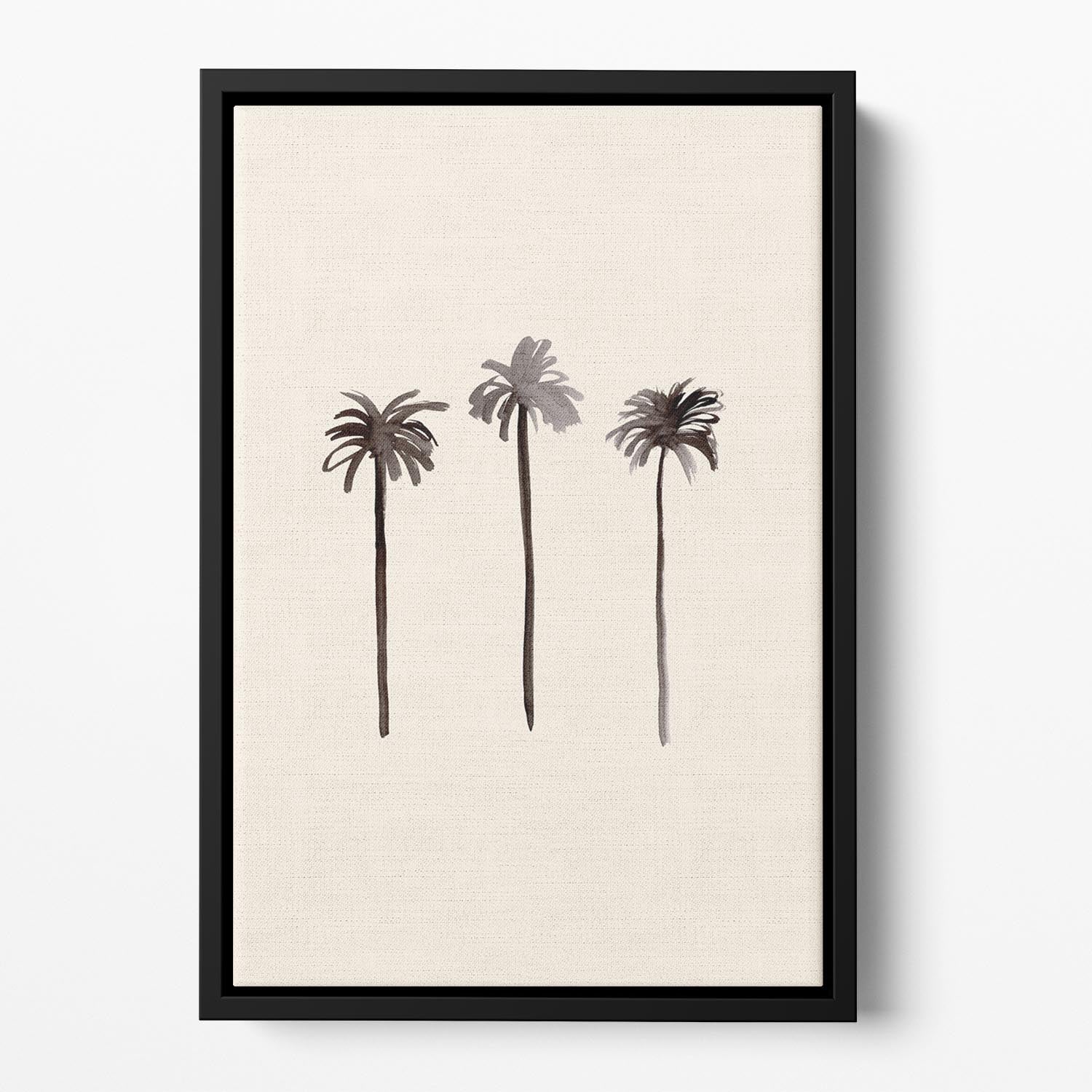 Palm Trees Ink Floating Framed Canvas - 1x - 2