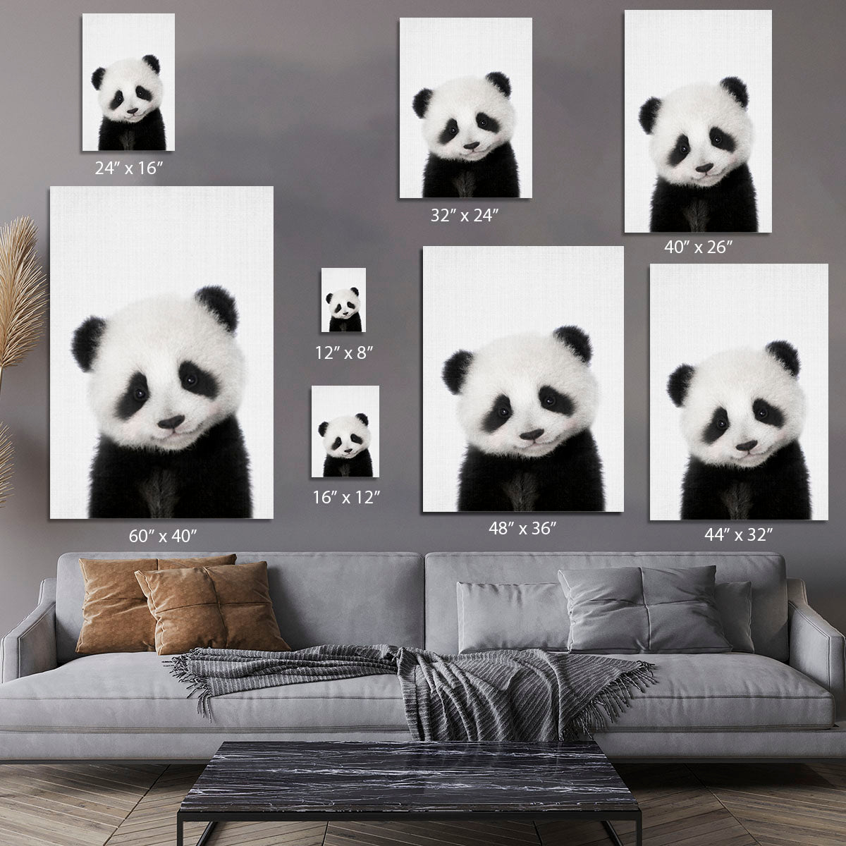 Peekaboo Baby Panda Canvas Print or Poster - 1x - 7