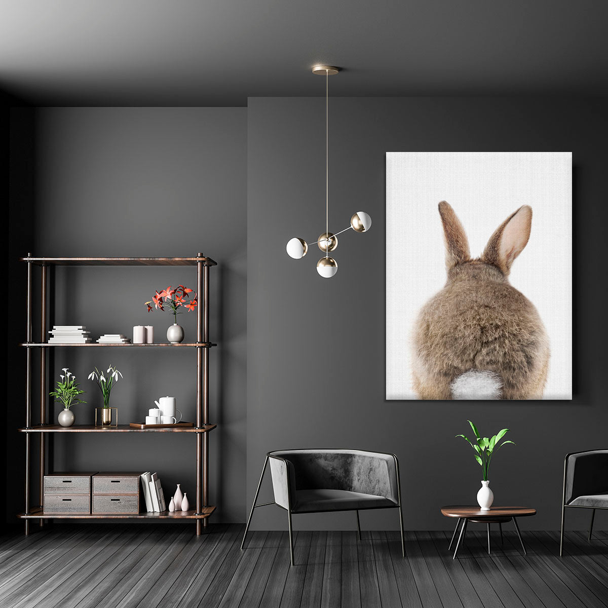 Peekaboo Bunny Tail Canvas Print or Poster - 1x - 5