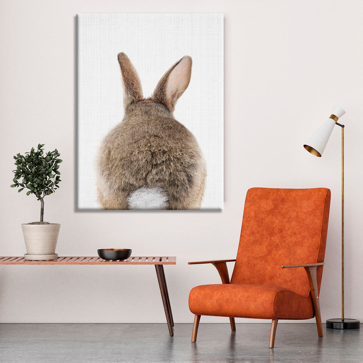 Peekaboo Bunny Tail Canvas Print or Poster - 1x - 6
