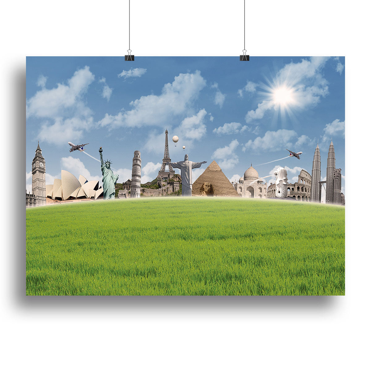 Picture of different landmarks Poster - Unframed
