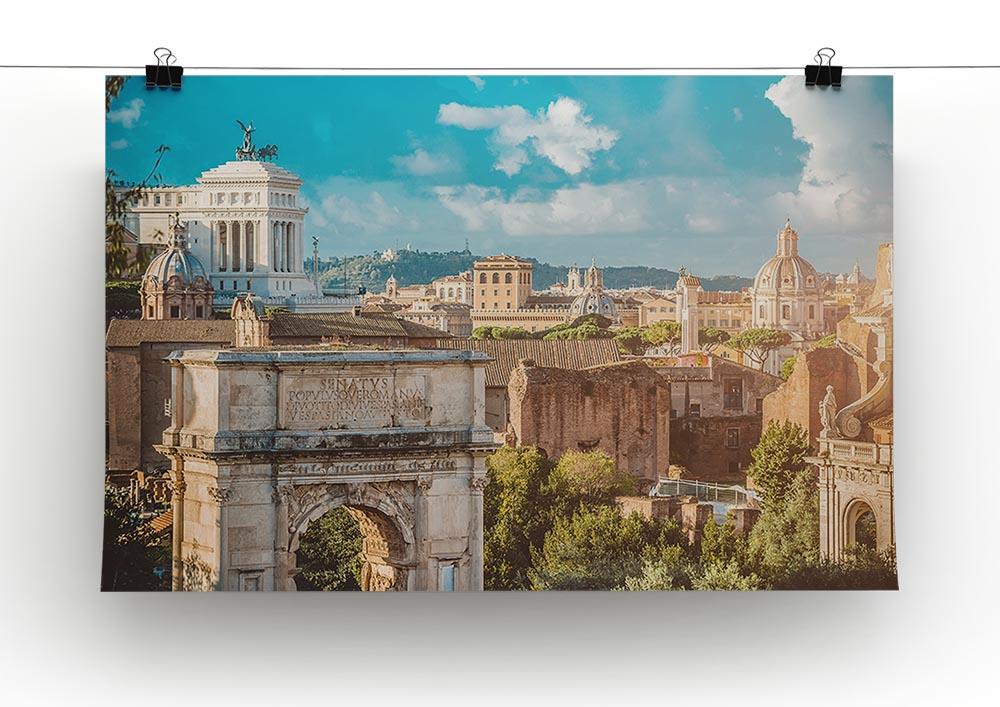 Picturesque View of the Roman Forum Poster - Unframed