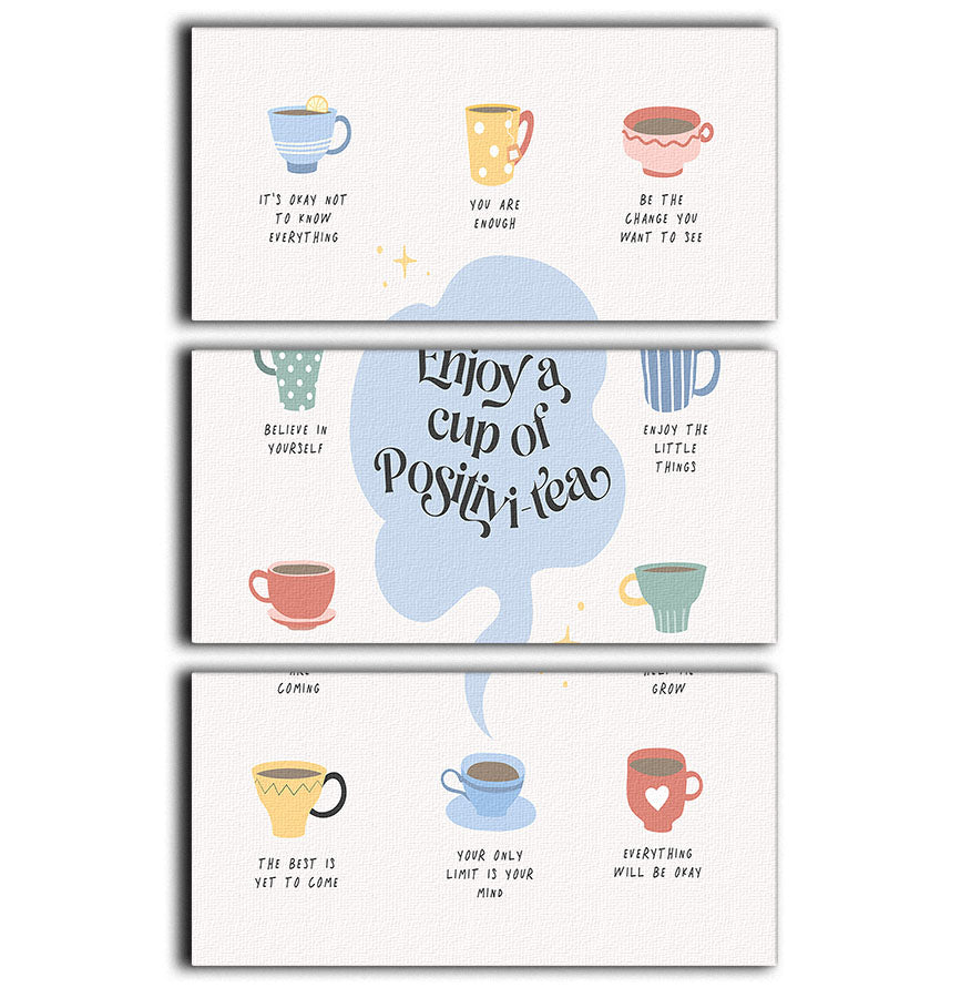 Positivity 3 Split Panel Canvas Print - Canvas Art Rocks - 1