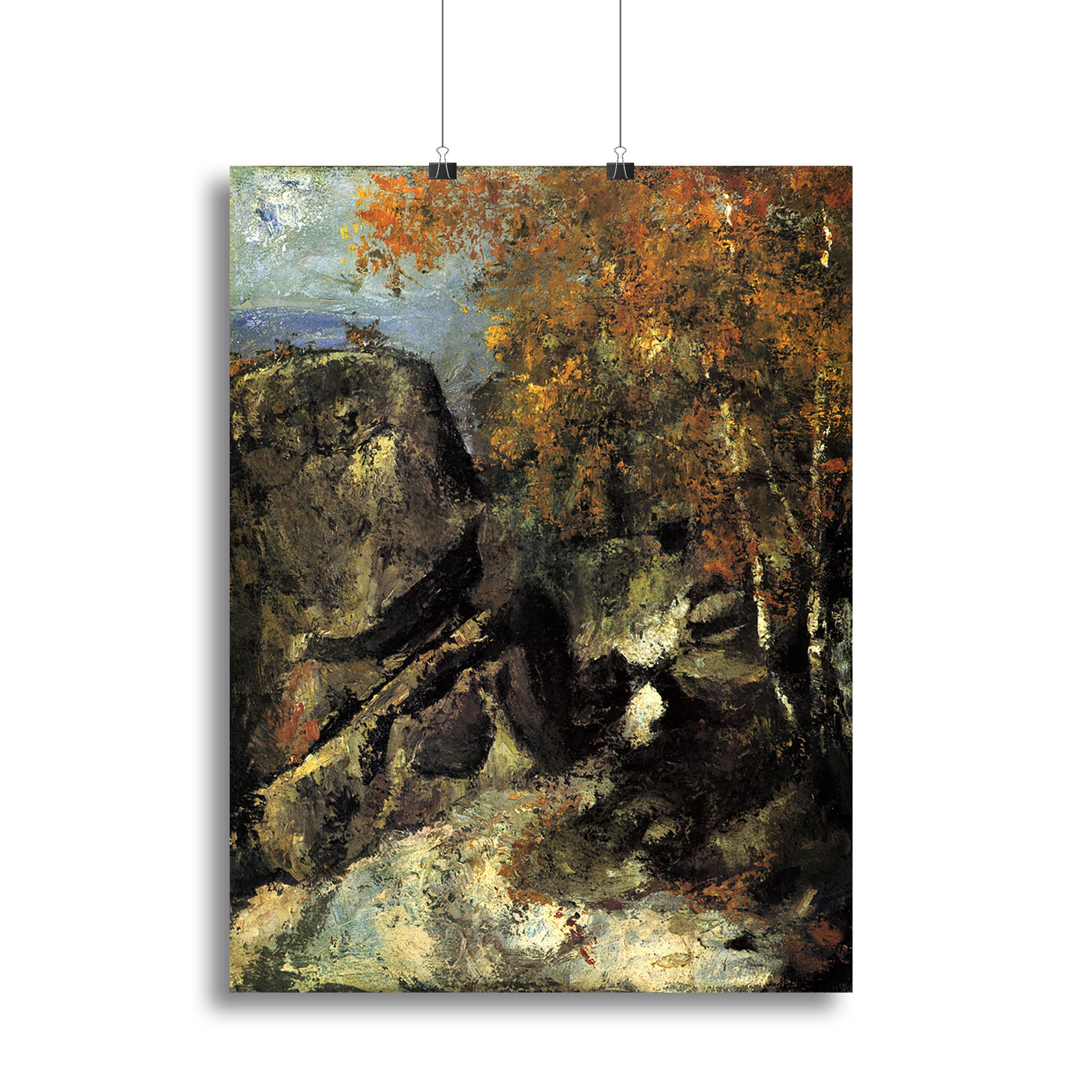 Rocks in Fountanbleu Forest by Cezanne Poster - Unframed