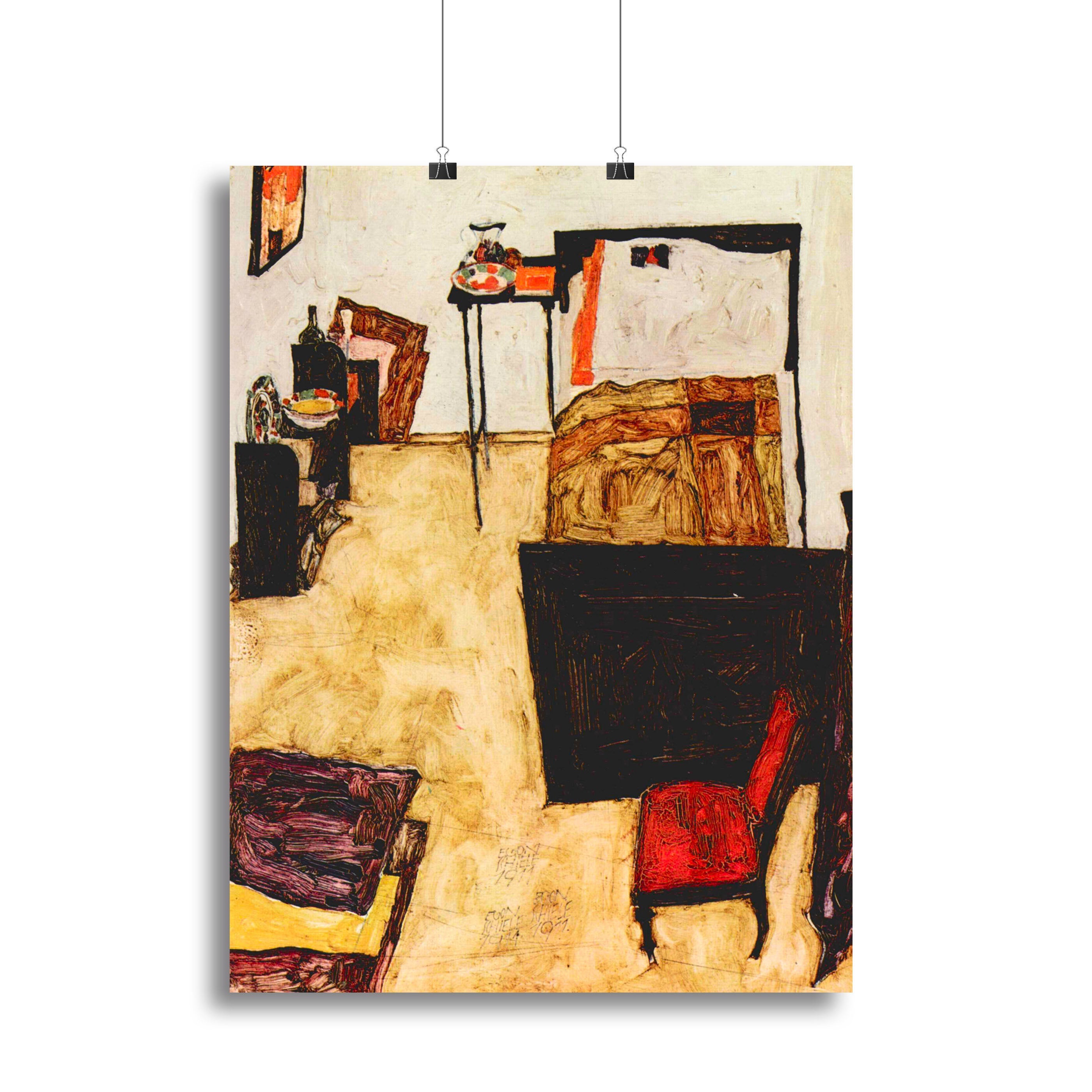 Schiele's living room in Neulengbach by Egon Schiele Poster - Unframed