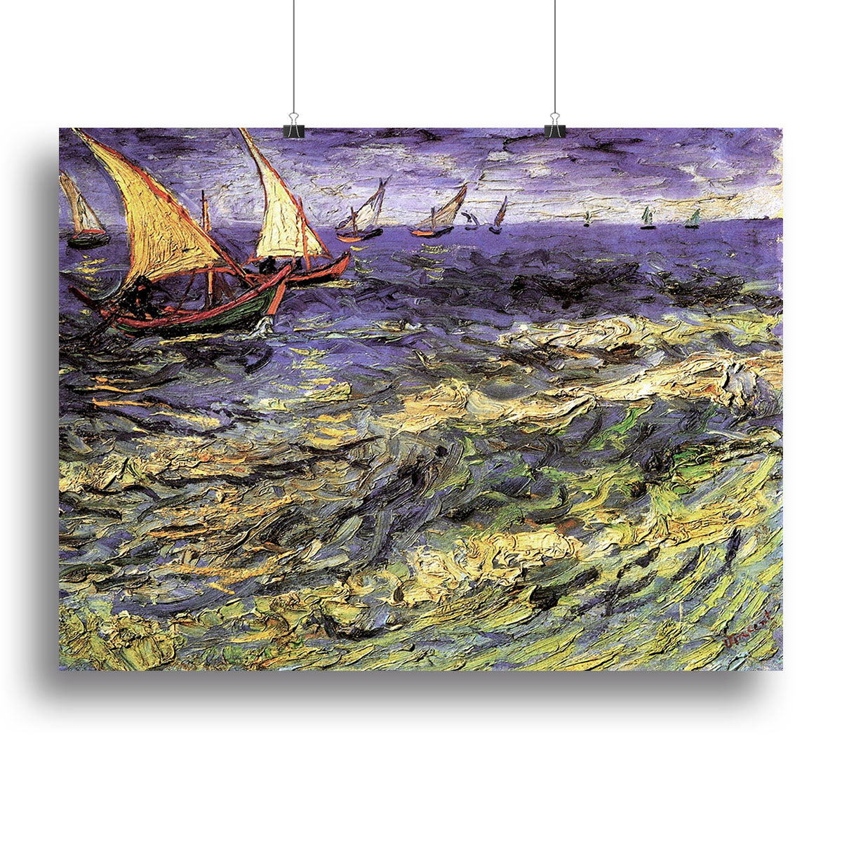 Seascape at Saintes-Maries by Van Gogh Poster - Unframed