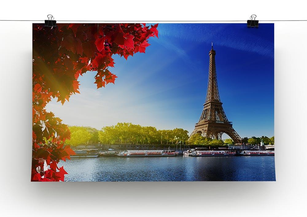 Seine in Paris with Eiffel tower Poster - Unframed
