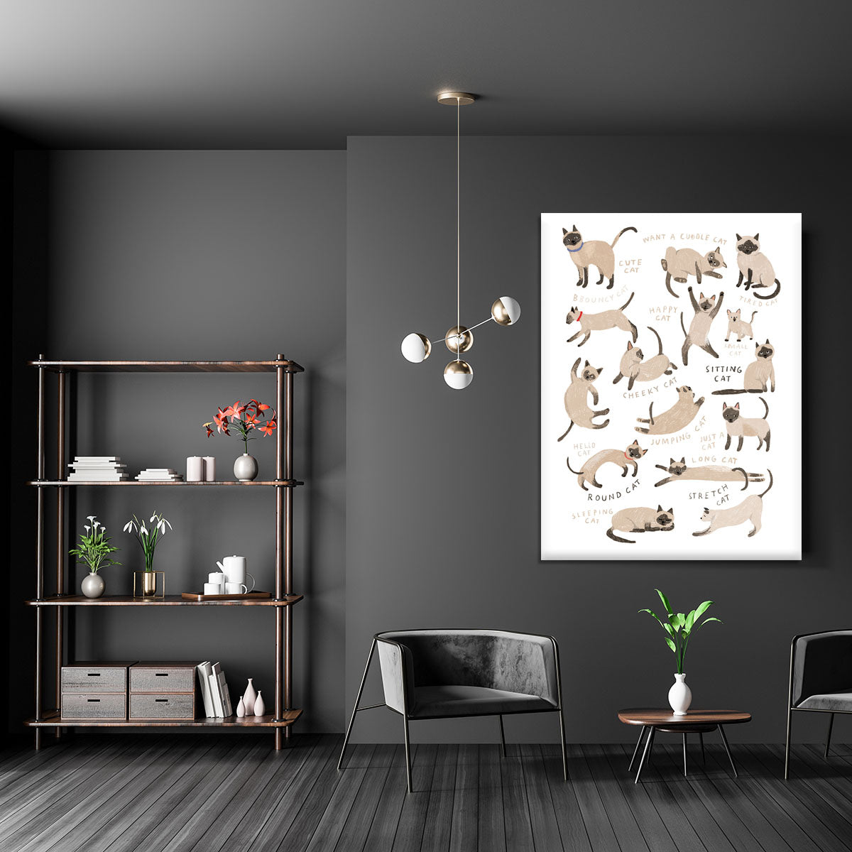 Siamese Cat Print Canvas Print or Poster - 1x - 5