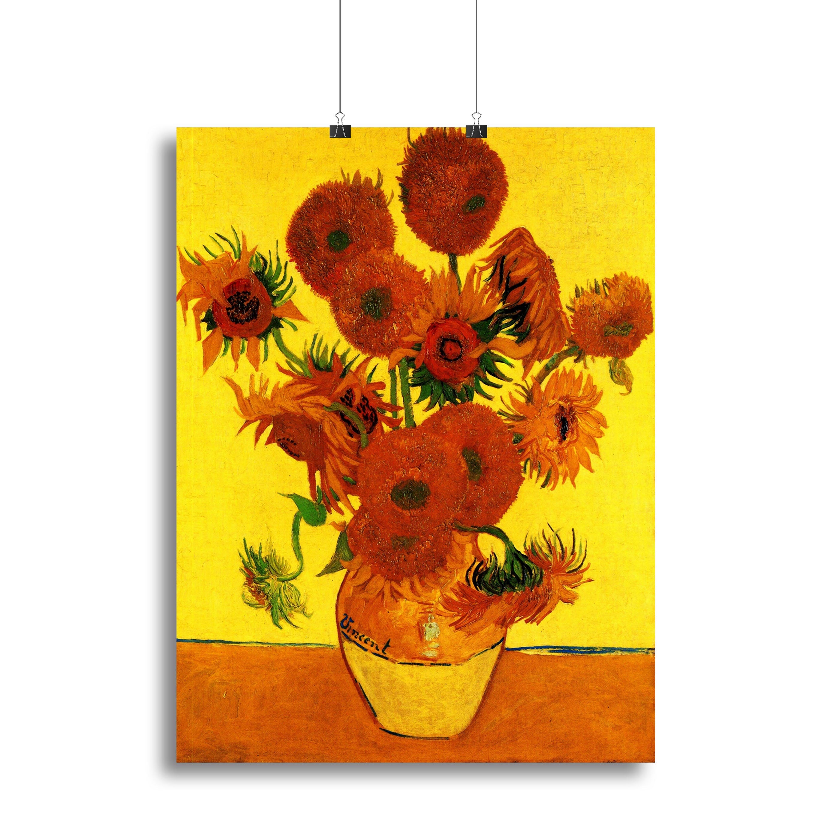 Still Life Vase with Fifteen Sunflowers 3 by Van Gogh Poster - Unframed