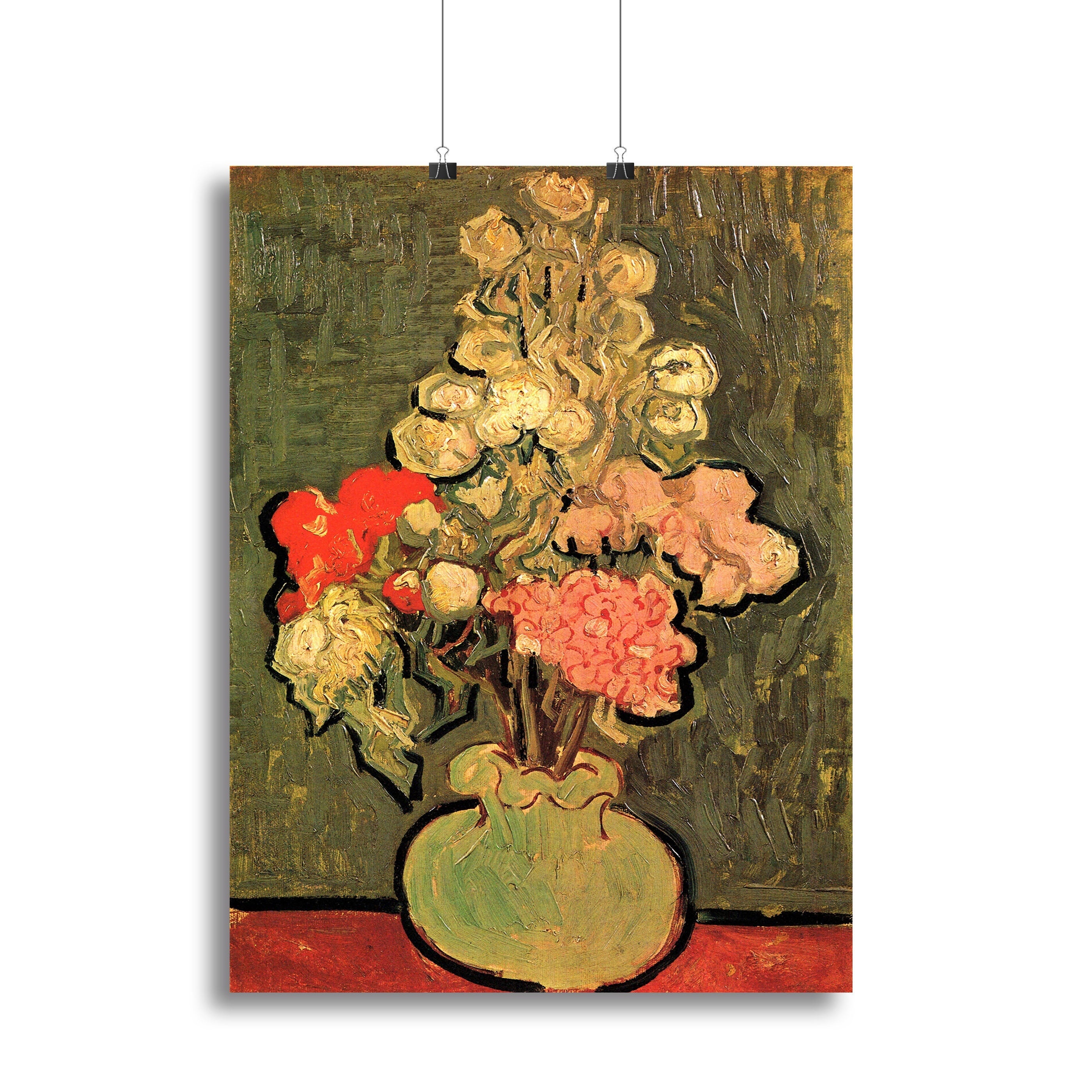 Still Life Vase with Rose-Mallows by Van Gogh Poster - Unframed