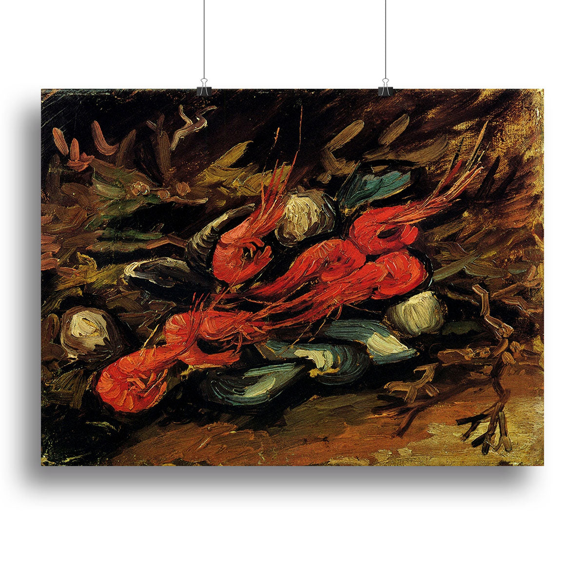 Still Life with Mussels and Shrimps by Van Gogh Poster - Unframed