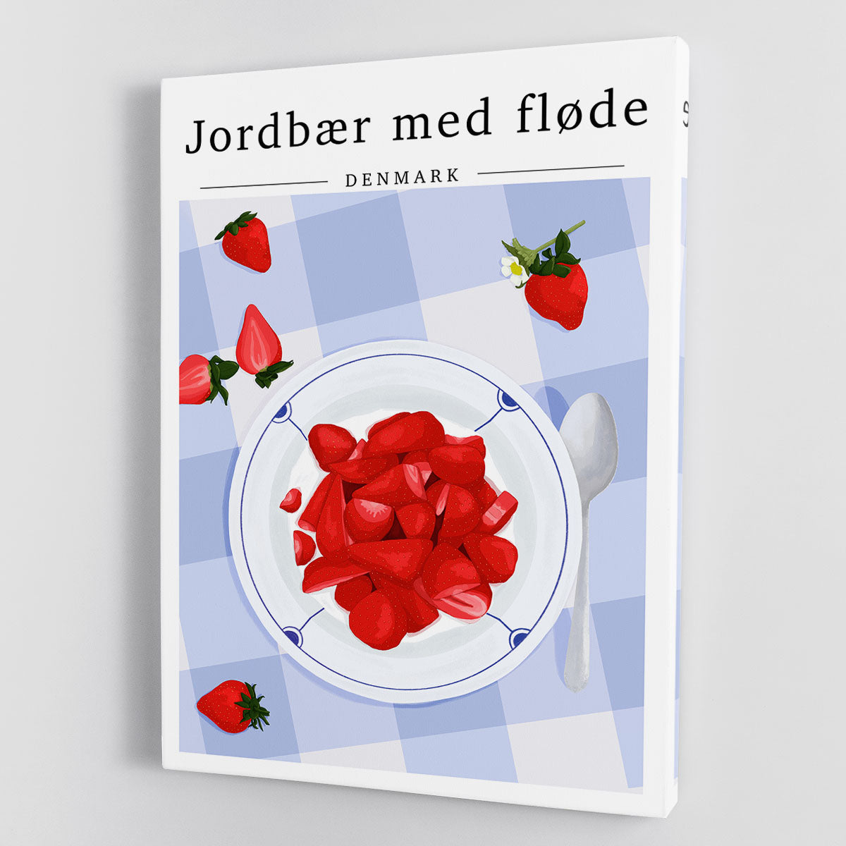 Strawberry with cream Denmark Canvas Print or Poster - Canvas Art Rocks - 1
