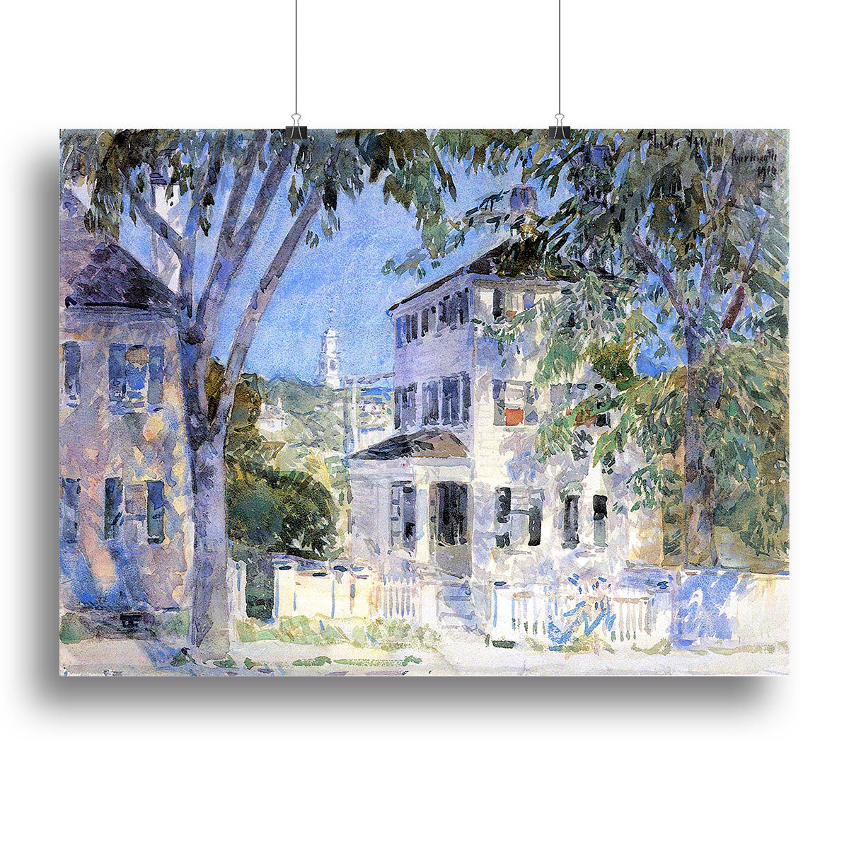 Street in Portsmouth by Hassam Poster - Unframed