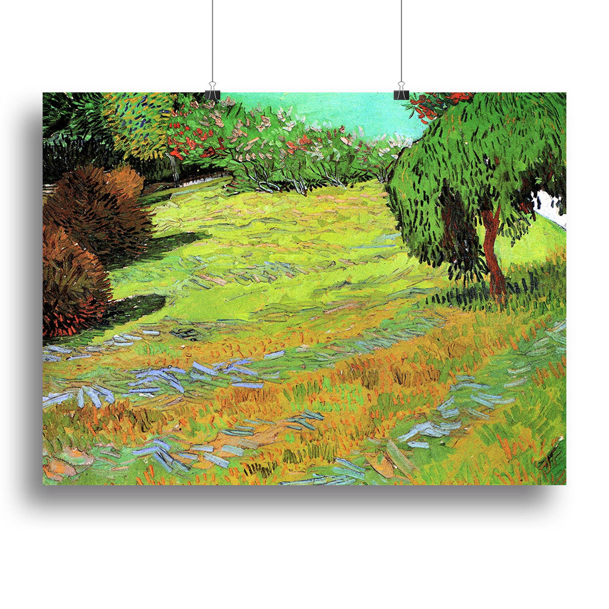 Sunny Lawn in a Public Park by Van Gogh Poster - Unframed