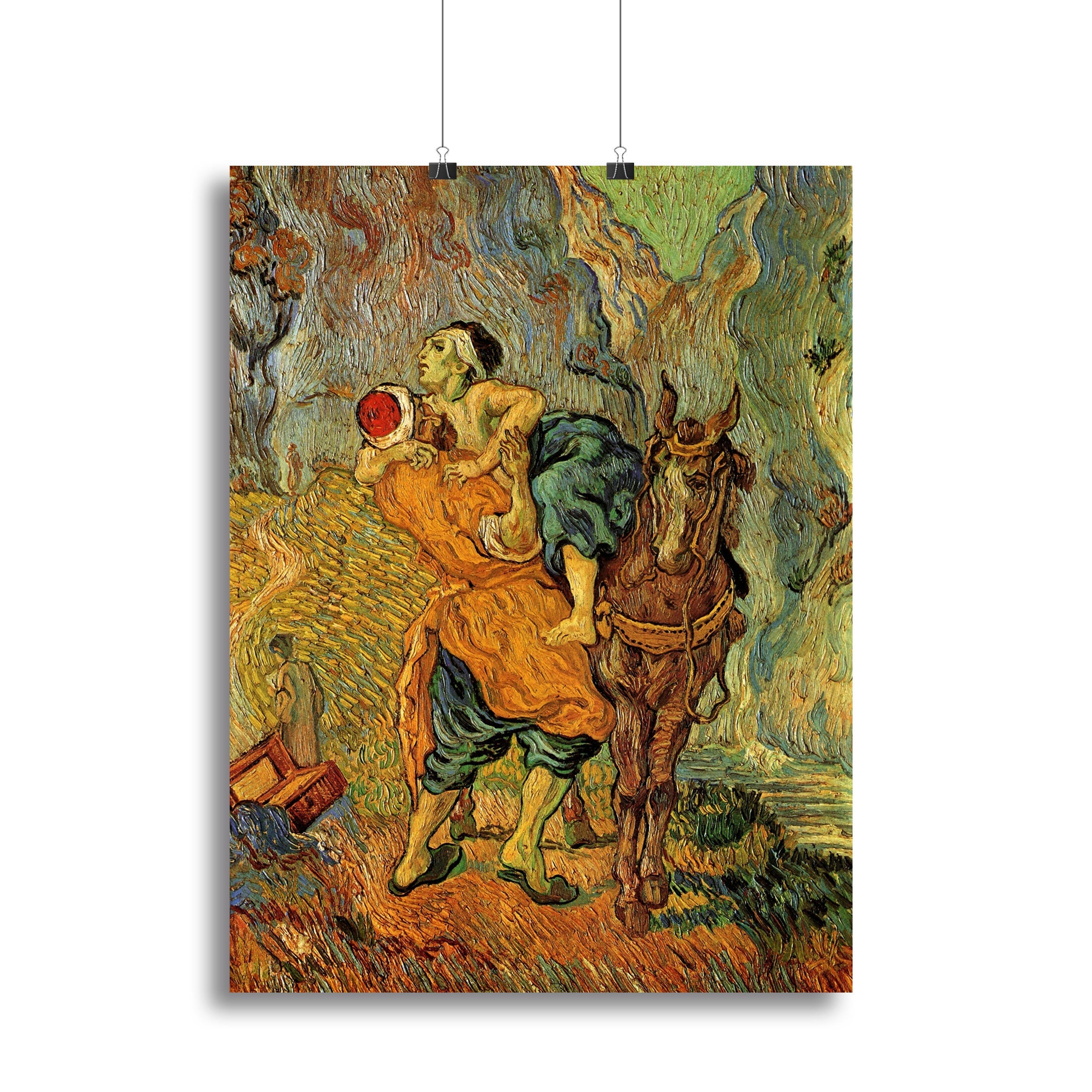 The Good Samaritan after Delacroix by Van Gogh Poster - Unframed