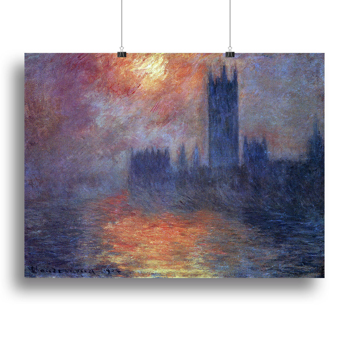 The Houses of Parliament Sunset by Monet Poster - Unframed