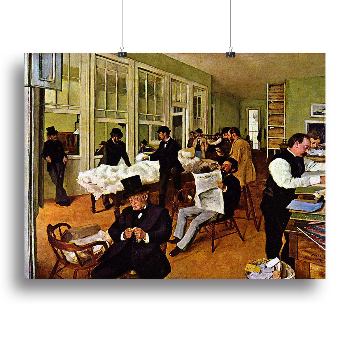 The cotton office in New Orleans by Degas Poster - Unframed