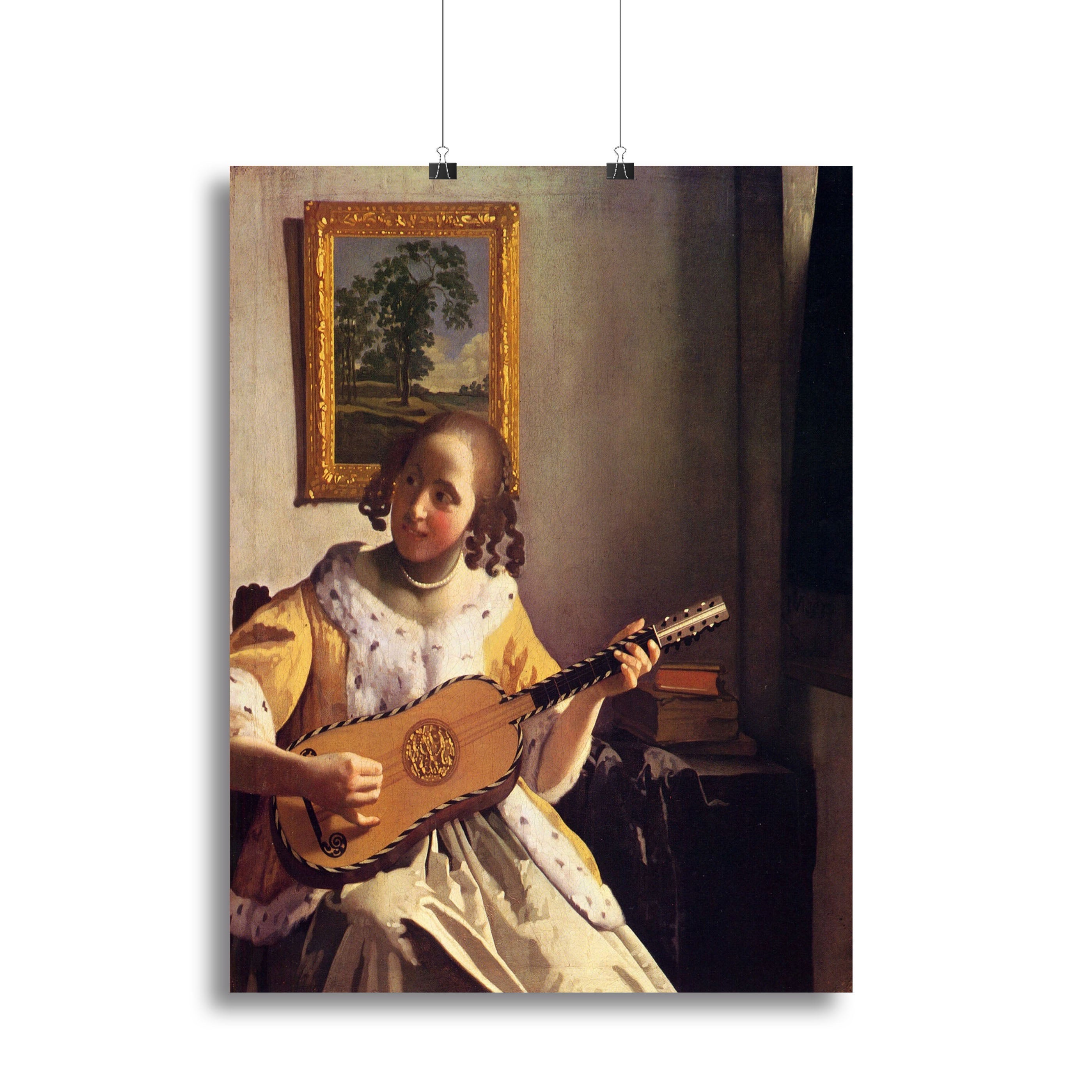 The guitar player by Vermeer Poster - Unframed