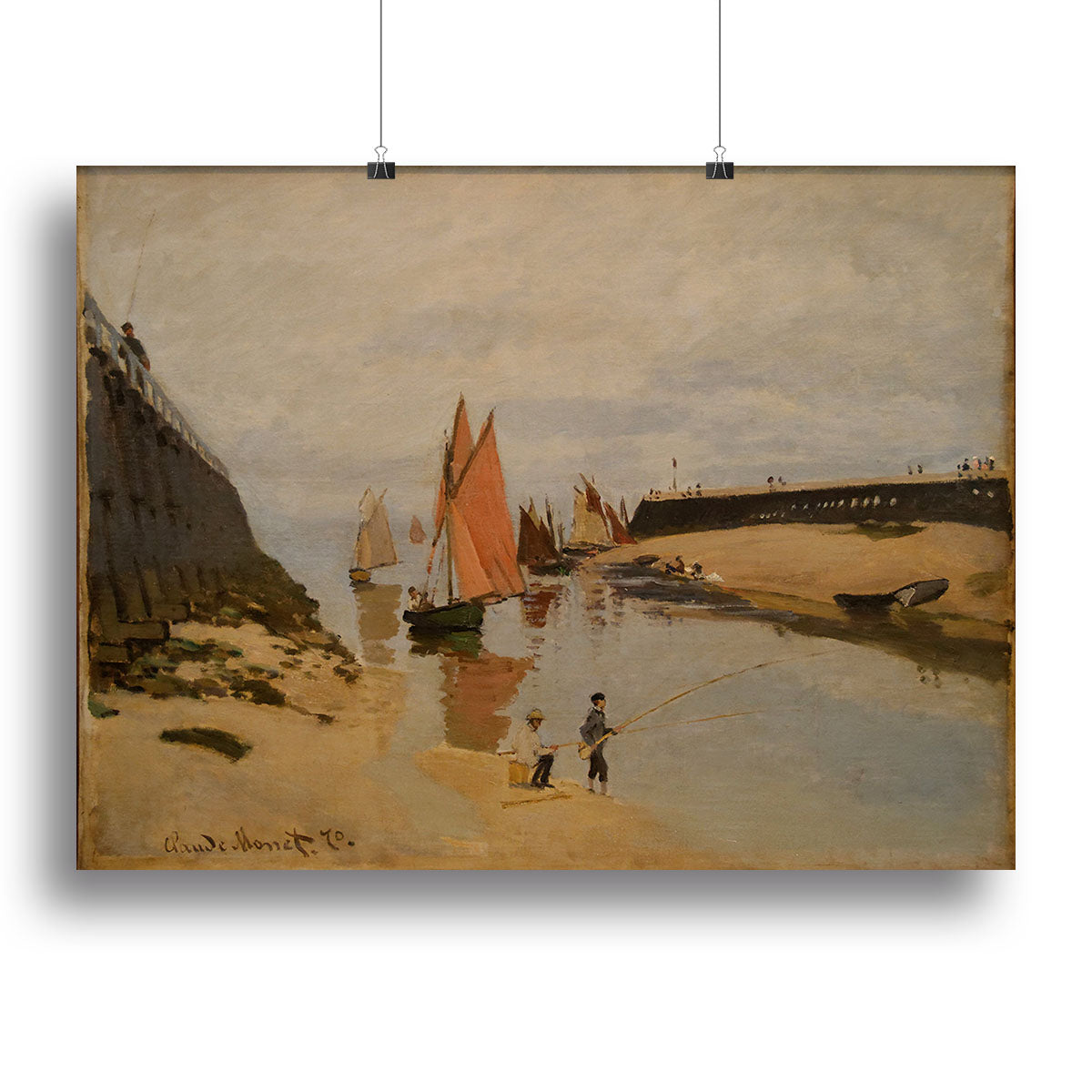 The harbor at Trouville by Monet Poster - Unframed