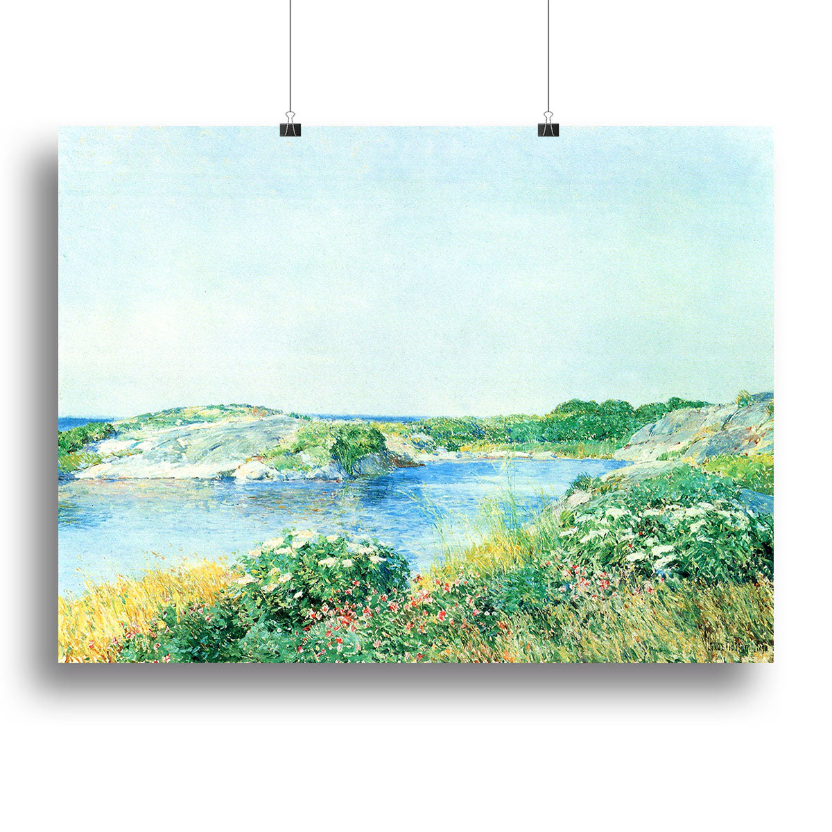 The small pond by Hassam Poster - Unframed