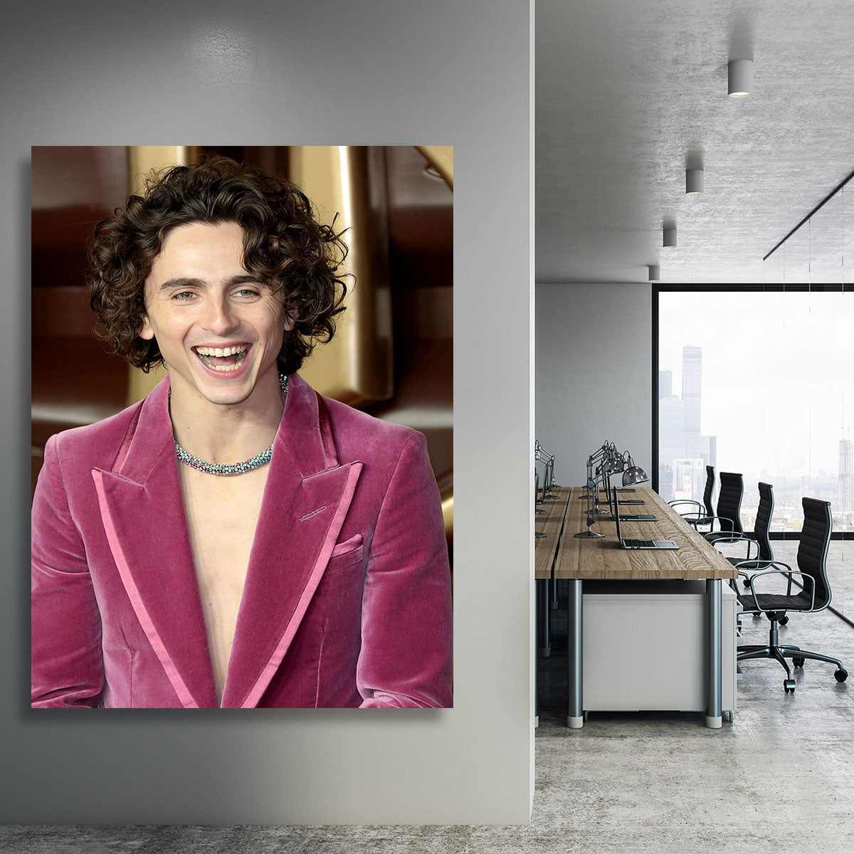 Timothee Chalamet at the premiere of Wonka Canvas Print or Poster - Canvas Art Rocks - 3