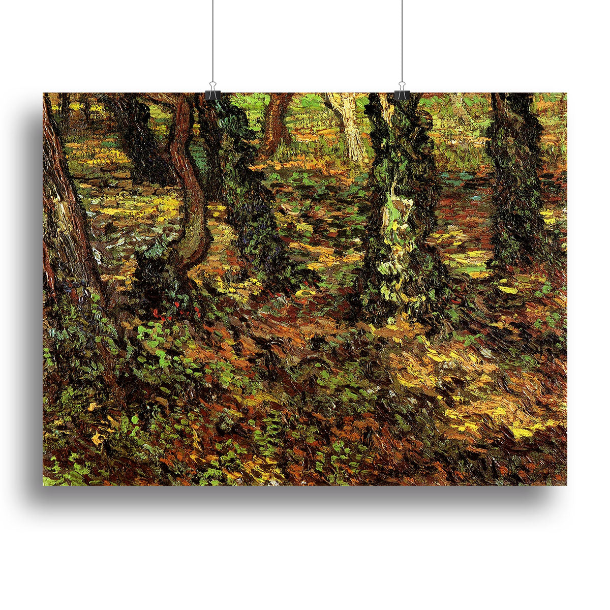 Tree Trunks with Ivy by Van Gogh Poster - Unframed