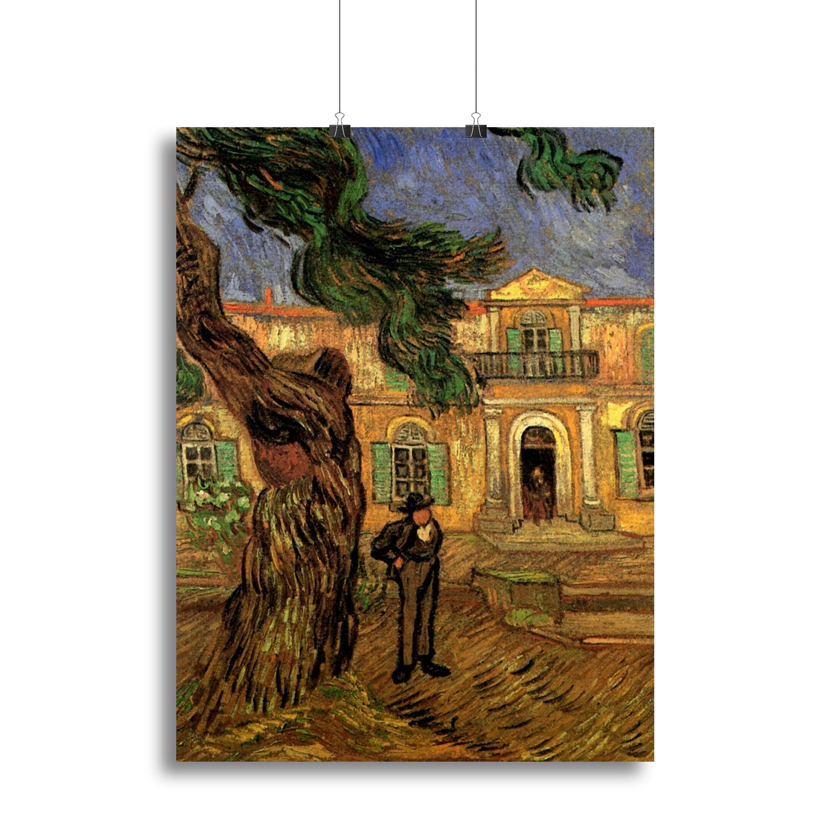 Van Gogh Pine Trees with Figure in the Garden of Saint-Paul Hospital Poster - Unframed